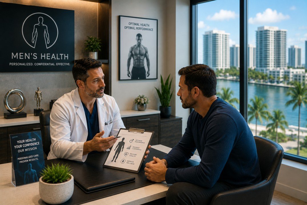 Modern luxury men's sexual health clinic consultation room near Aventura