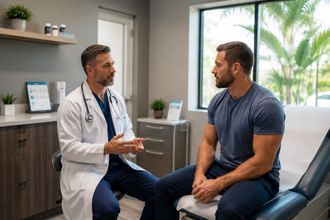 Medical illustration representing treatments for male sexual performance and wellness